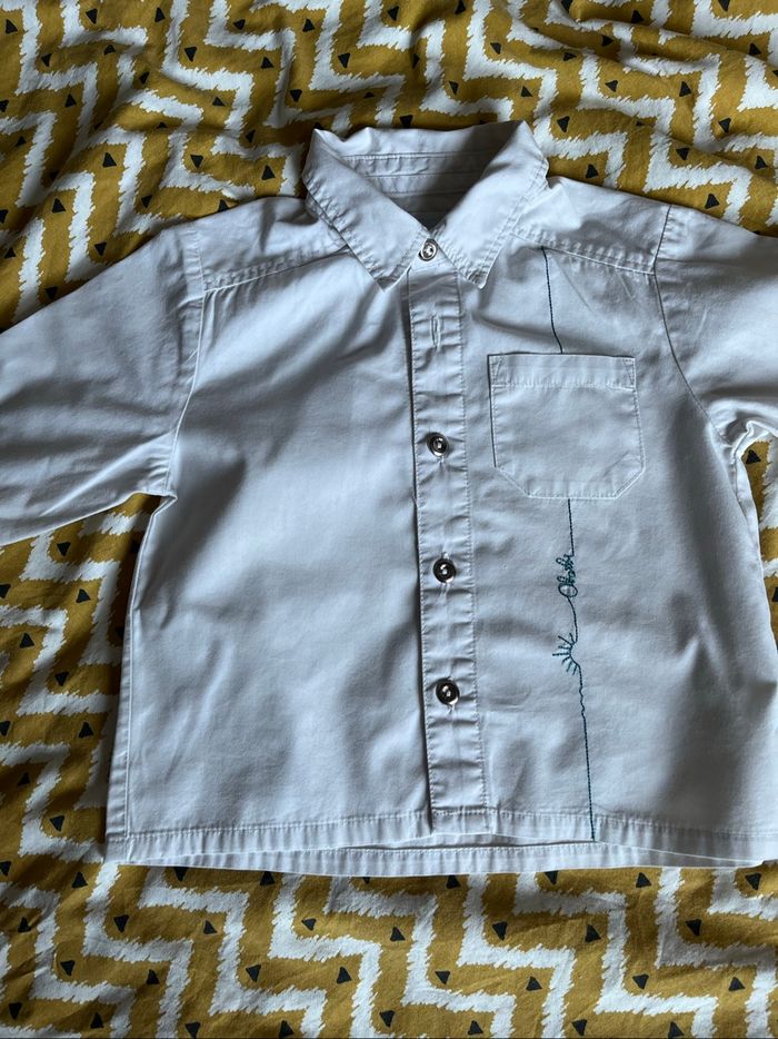 Chemise blanche okaidi, taille 18mois