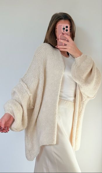 Gilet - Ecru - Maille - Décontracté - Cocooning - Automne