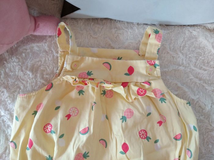 Barboteuse combinaison été Fille 6 mois Fruits Tao 100% coton - photo numéro 3