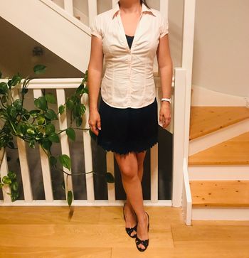 Chemise rose poudrée