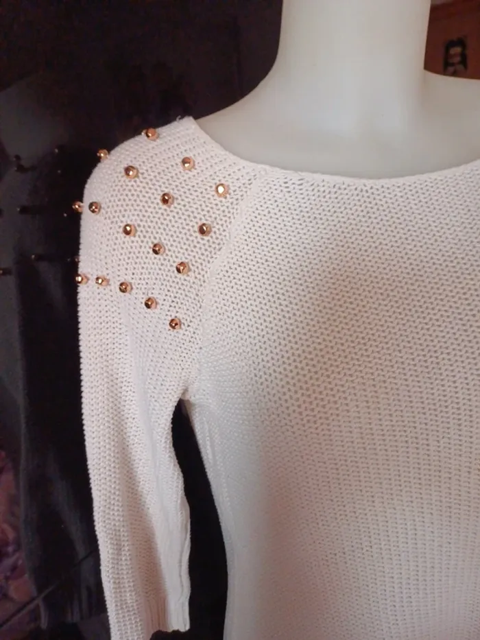 Joli pull léger en maille manches 3/4 taille S - photo numéro 2