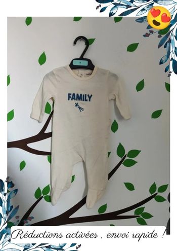 Pyjama léger bébé 1 mois "family"