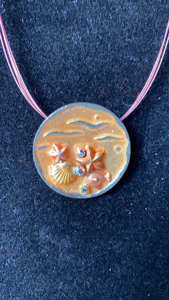 Collier fantaisie coquillage réglable - photo numéro 2
