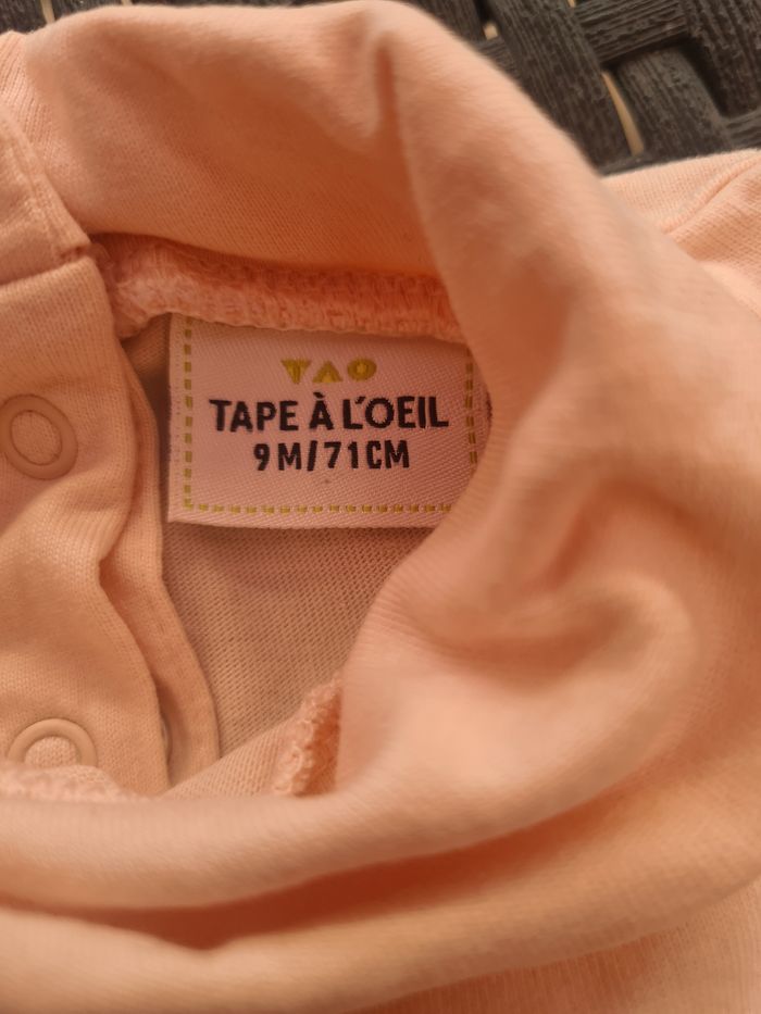 Haut.  Bébé. 9 mois. Manches longues. Tape à l œil. Rose - photo numéro 4