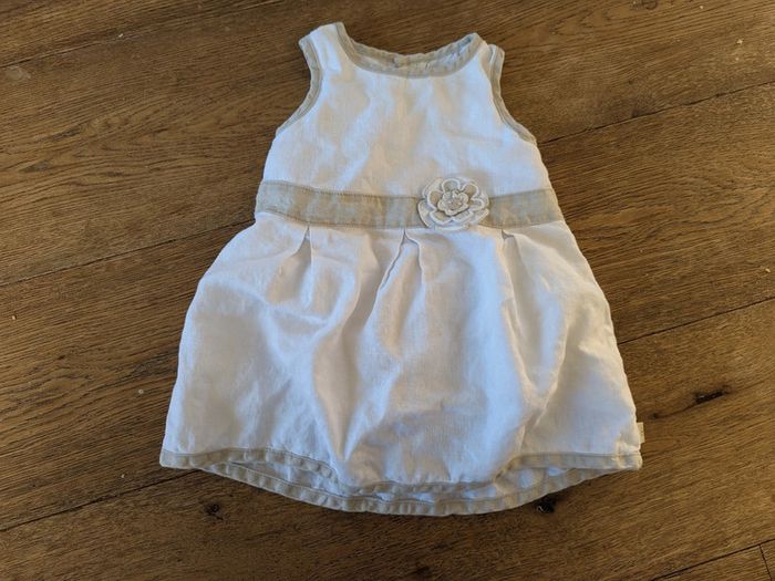 Robe été lin blanche boboli 12 mois