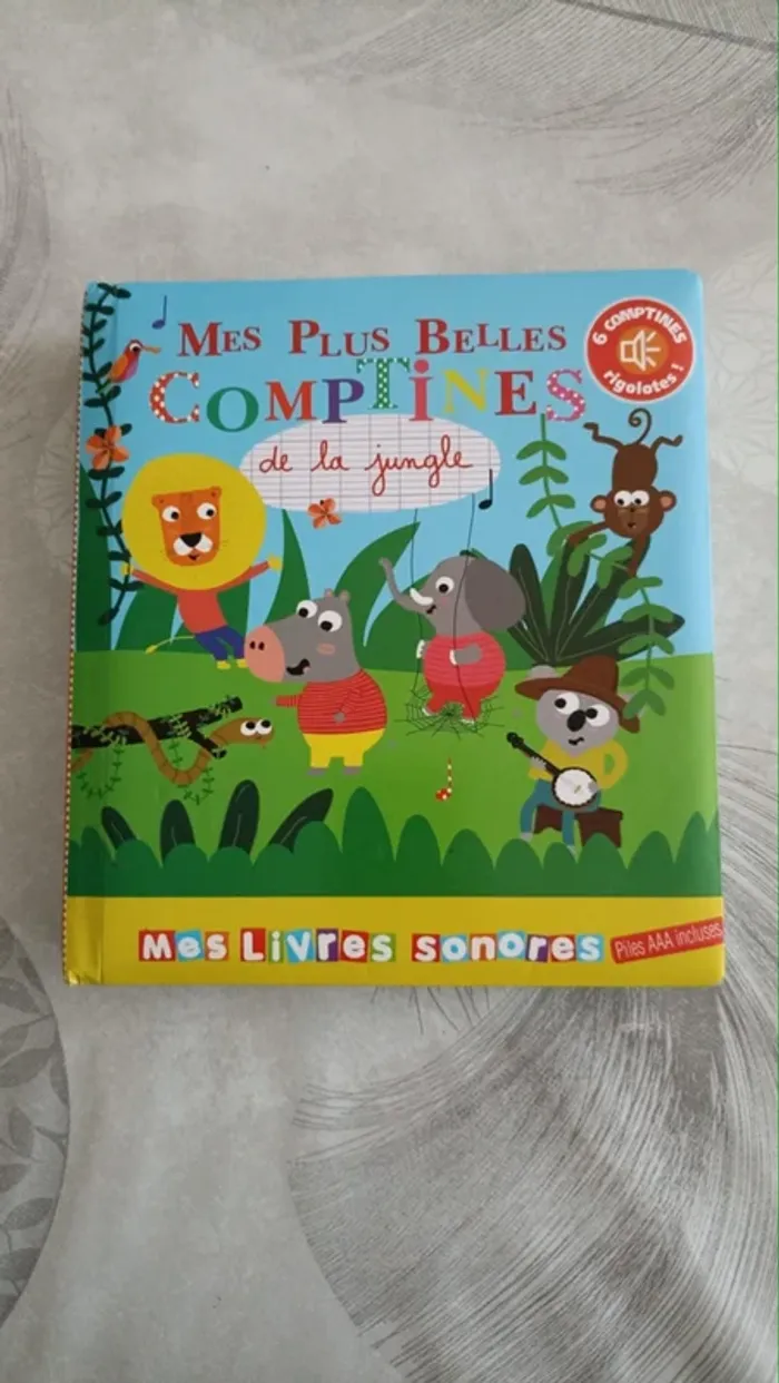livre Mes plus belles comptines de la jungle Collection Mes livres sonores