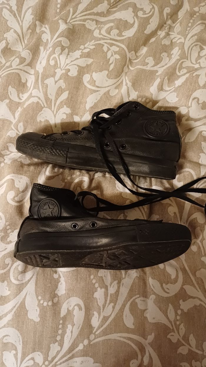 Converse noire en cuir 36.5
