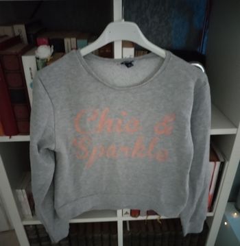 Pull gris pailleté court "Kiabi" en très bon état 👌🏻