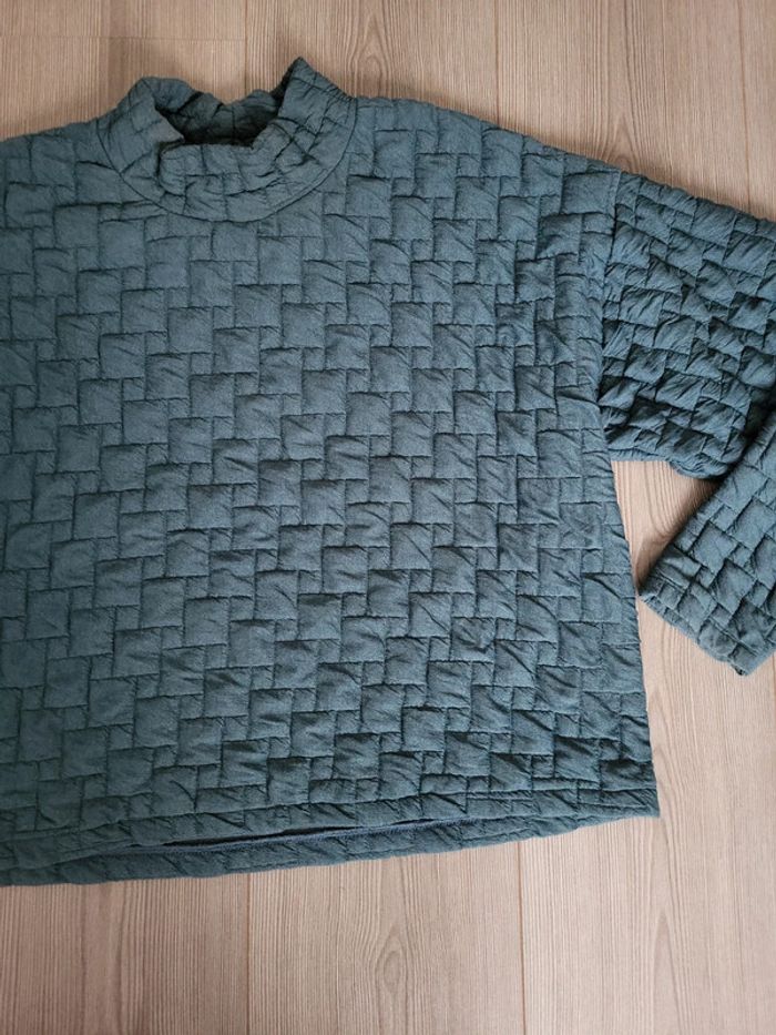 Pull zara bleu canard taille L - photo numéro 2