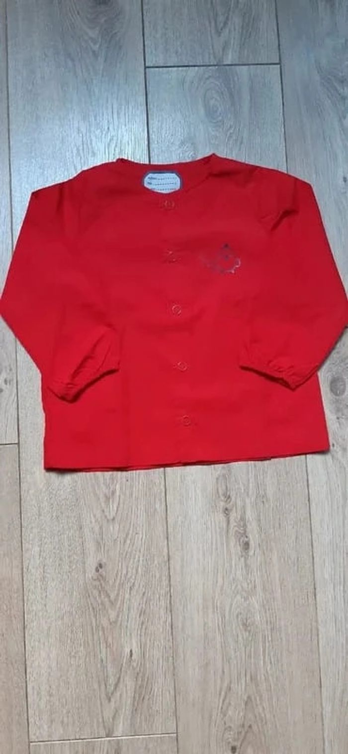 Tablier "in extenso" rouge motif poussin neuf jamais porté