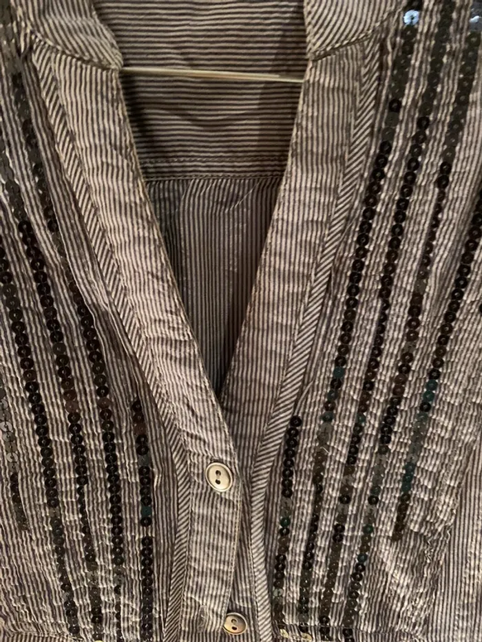 Chemise rayée manche 3/4 - photo numéro 2