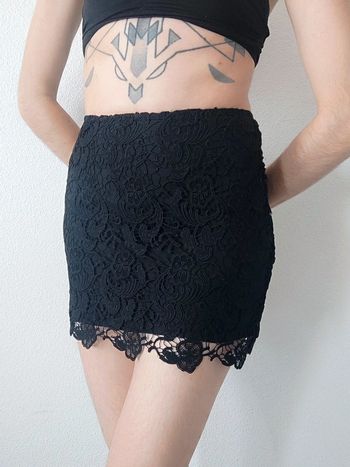 Mini jupe droite dentelle noir / H&M Divided - 36/S