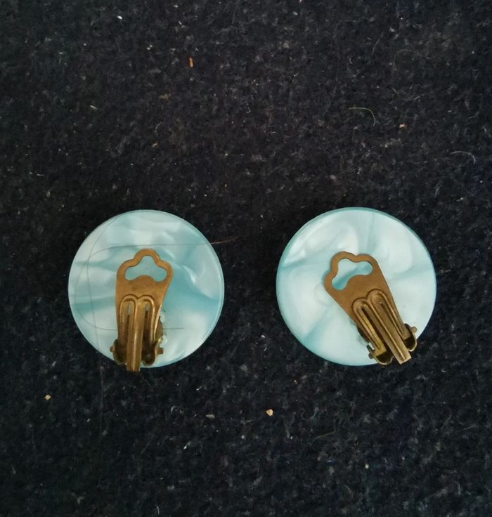 Boucles a clips marbres bleus - photo numéro 2