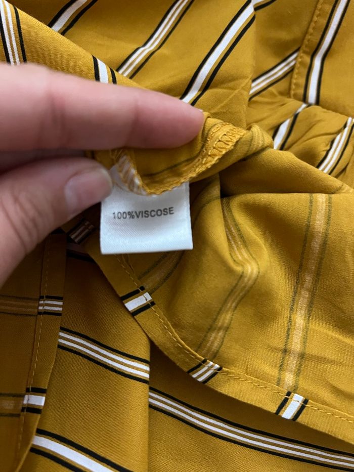 Blouse manches longues rayée jaune moutarde Akoz - photo numéro 8