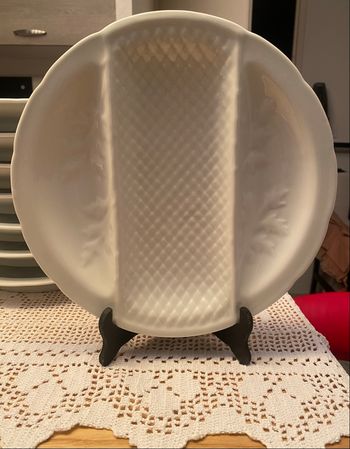 Lot 2, composé de 6 assiettes à fondue - céramique blanche, état excellent