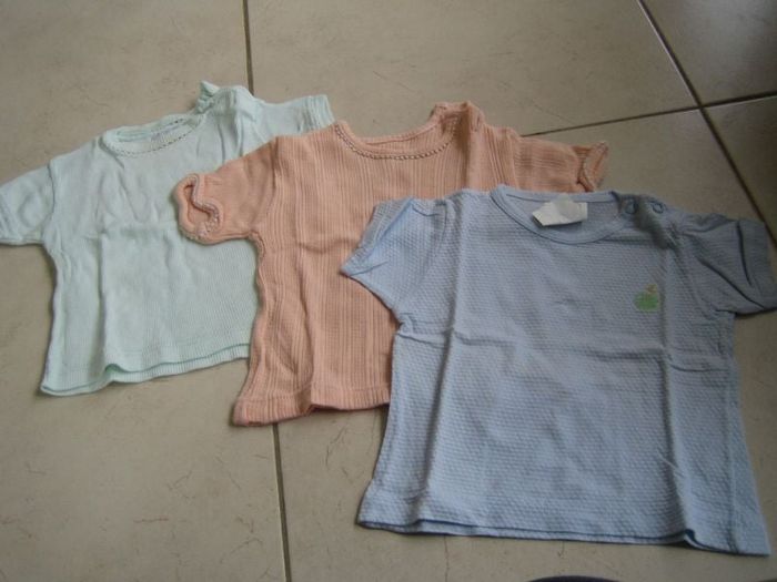 lot de 3 tee shirts été 12 mois manches courtes fille
