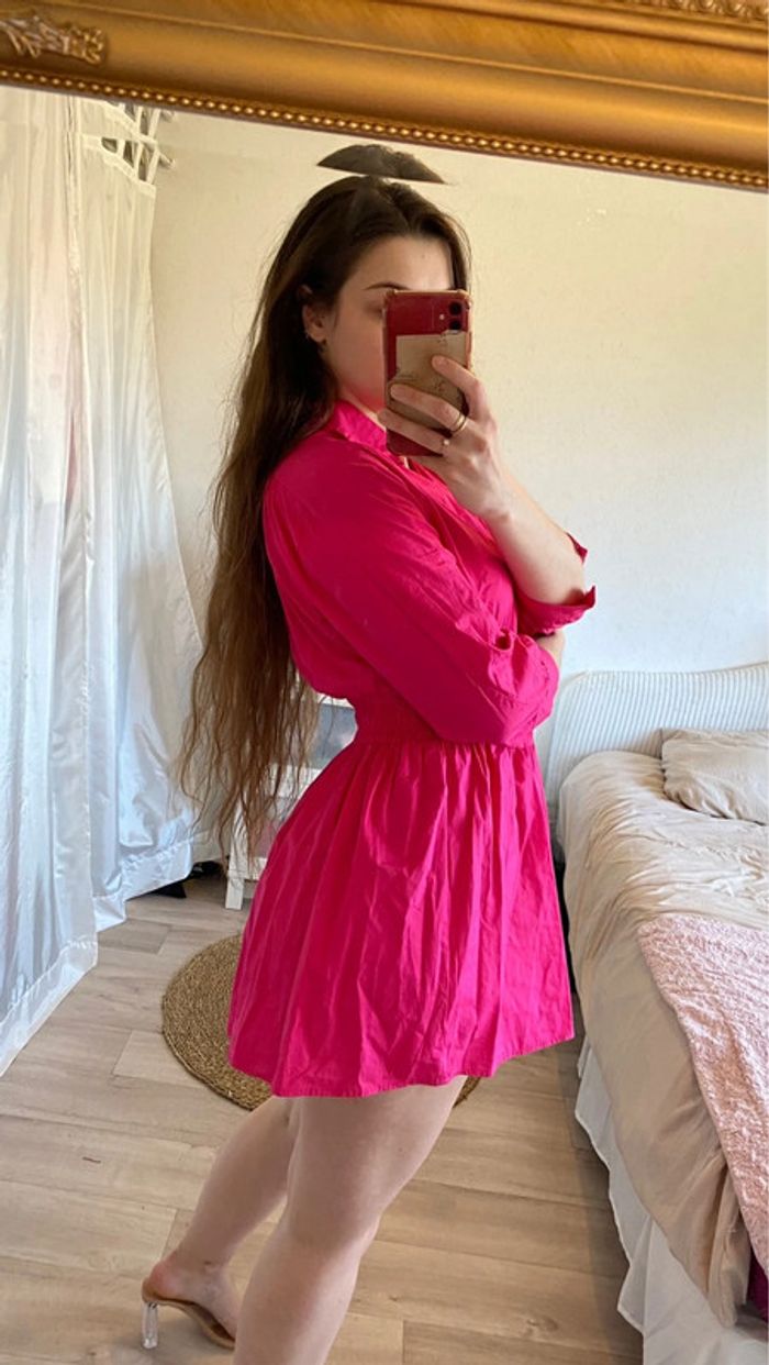 Robe chemise rose - photo numéro 2