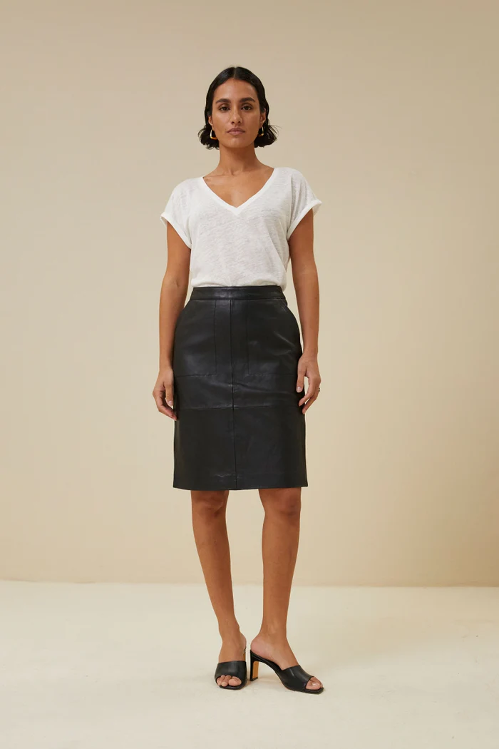 Basic leather skirt | black - photo numéro 8