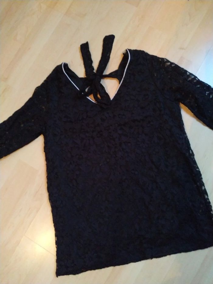 Pull Lady Blush taille S noir avec dentelle - photo numéro 2
