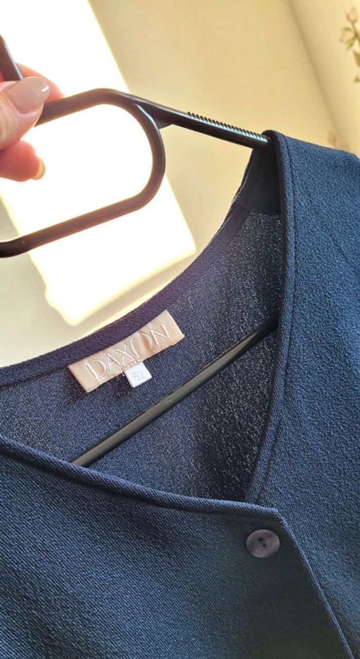 Robe Vintage bleu marine à boutons et poches sur le devant - DAXON Taille 52 - photo numéro 4