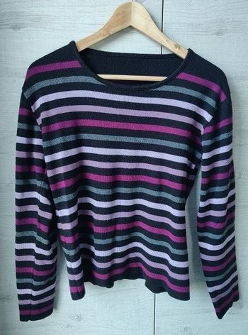 Pull en laine rayé M