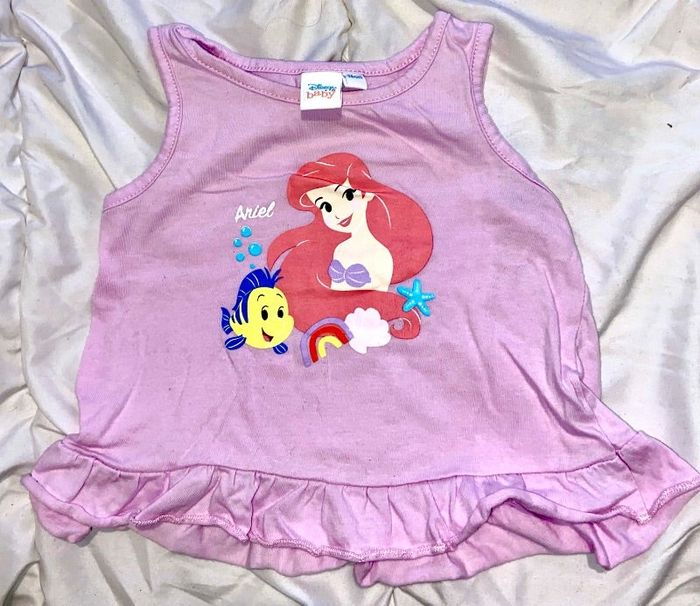 Débardeur rose ariel 12 mois Disney