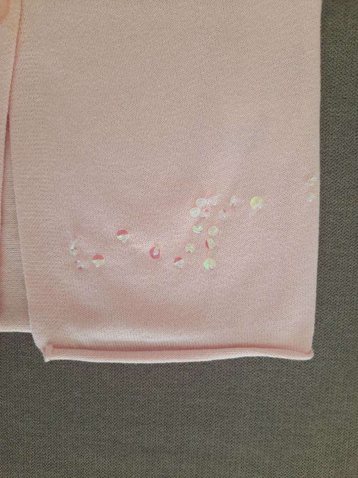Gilet manches courtes rose clair 4 ans Tissaia avec sequins - photo numéro 2