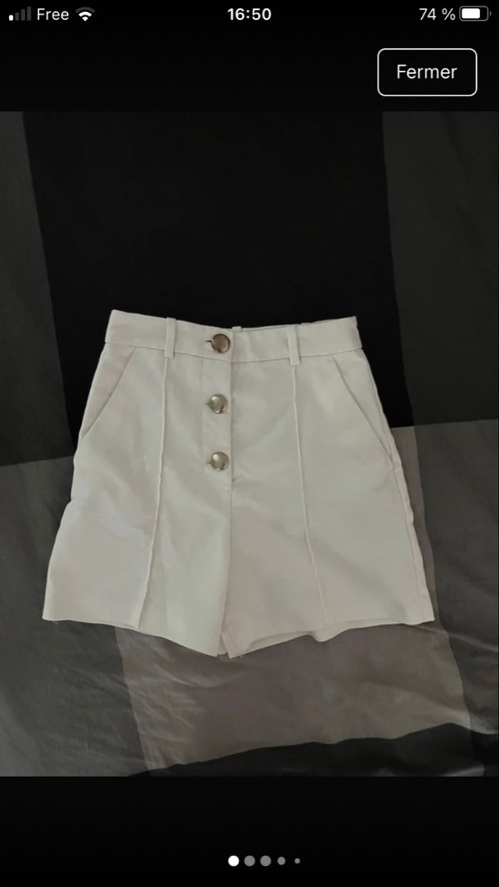 Short taille haute blanc Zara