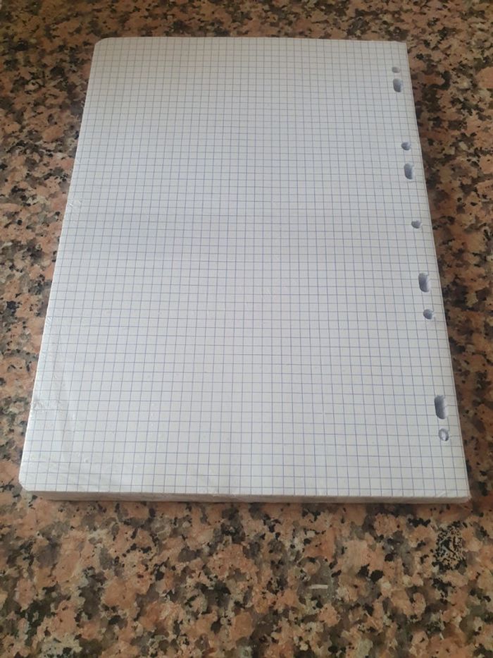 Paquet de 200 feuilles simples perforées petit carreaux 21x29,7 - photo numéro 2