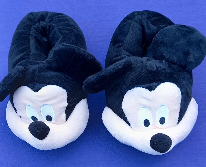 Chausson Mickey- noir et beige - Disney - Semelle : 16 cm