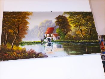 Tableau Unique Représentant Un Paysage (année 1970)