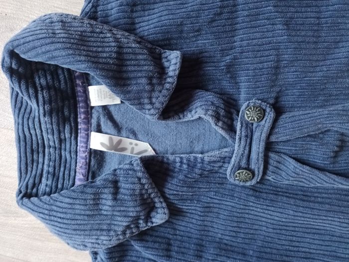 robe hiver 6 ans fille  bleu marine en velours douce presque neuf - photo numéro 3