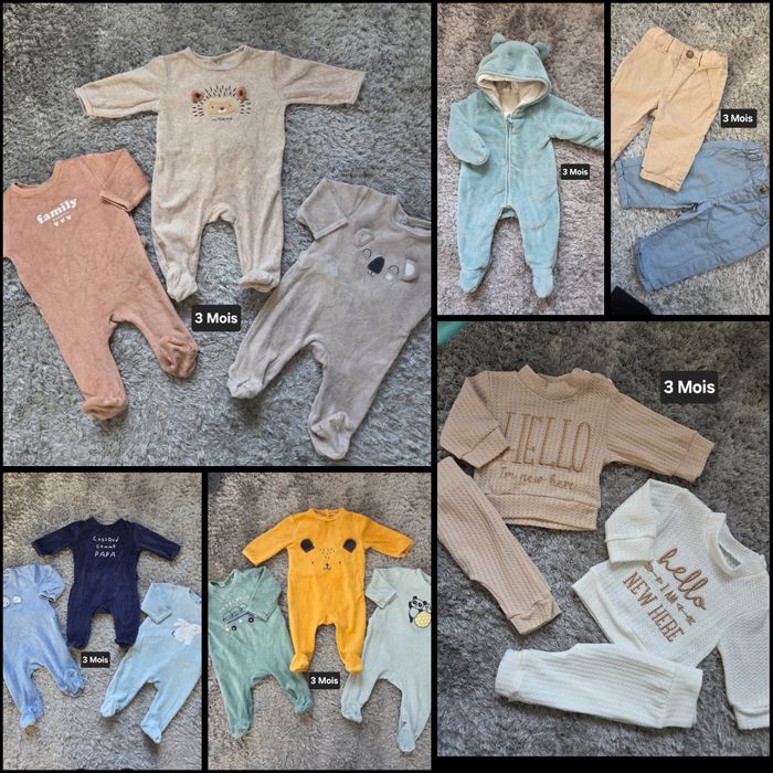 Beaucoup vêtement 3 mois garçons pyjama ensemble pantalon sweat ect.. - photo numéro 1