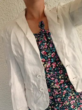 Blazer en lin blanc Phildar taille 40