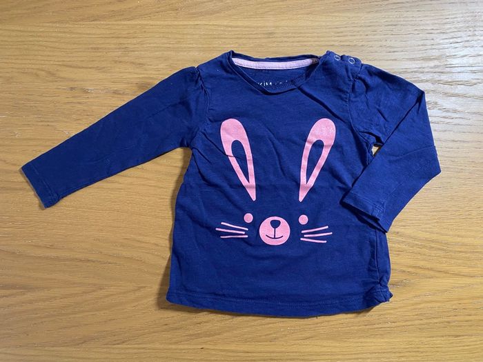 Kimadi T-shirt lapin marine/rose Taille 18 mois - photo numéro 4