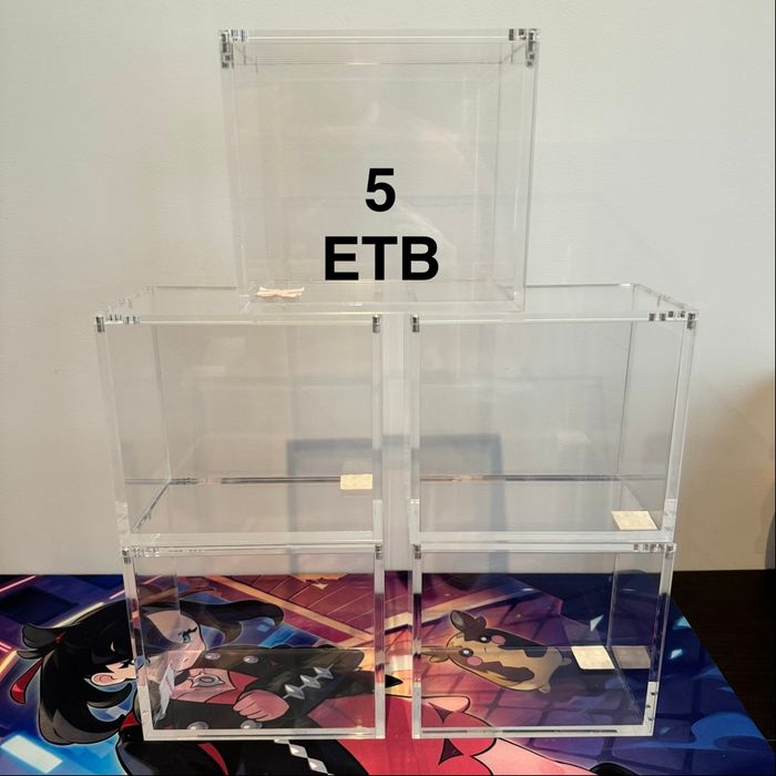 5 protections acryliques aimantées neuves pour ETB Pokémon