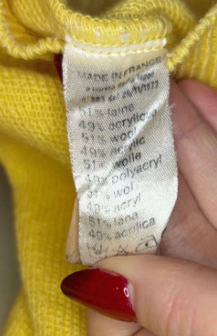 💛Pull Vintage Comme Neuf Lacoste Jaune Pâle/ Moutarde - Taille M(38/40) - photo numéro 7