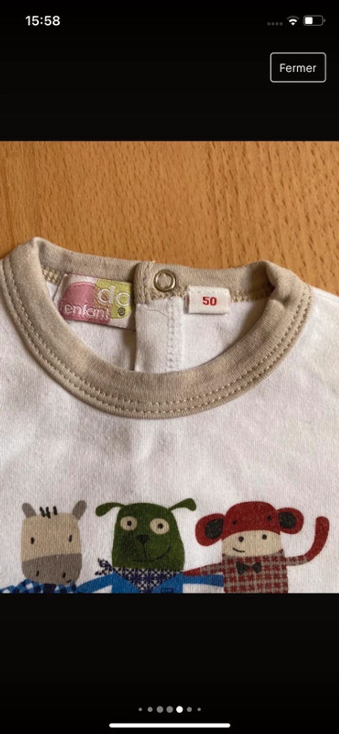 Lot de 4 pyjamas/grenouillères d’été T. naissance garçon TBE - photo numéro 16