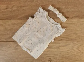 T shirt à pois avec bandeau 12 mois