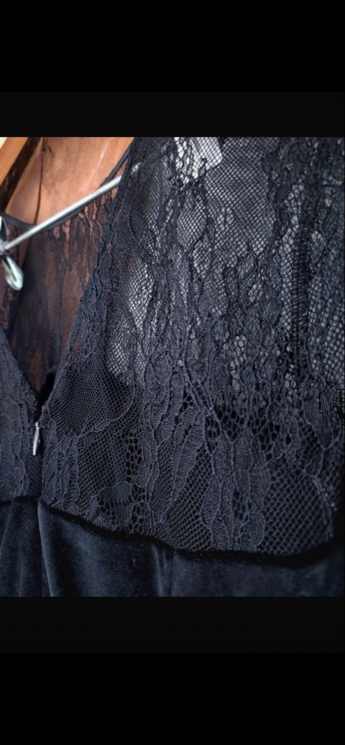 Robe noir de soirée habiller haut dentelle bas velour couleur noir taille 38 - photo numéro 5