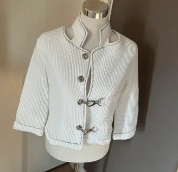 Lo! Les filles veste blanche en coton nid d’abeille femme taille 40