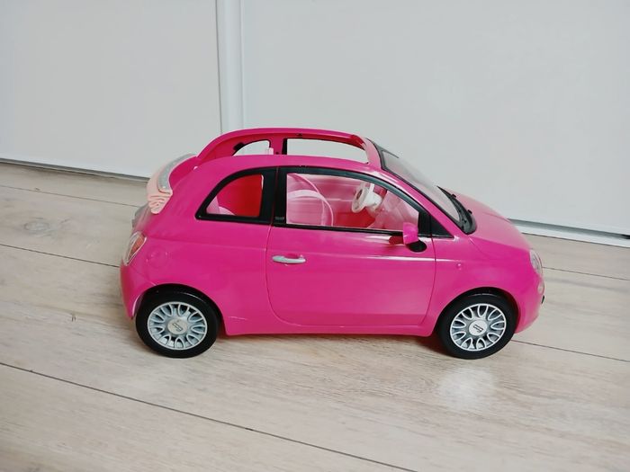 Voiture Barbie Fiat 500 rose - photo numéro 2