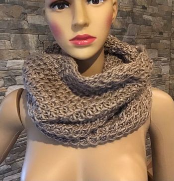 Écharpe tour de cou tube colorie beige