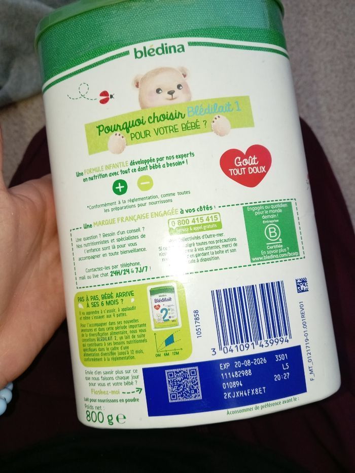 Lait bébé 1 er age blédilait - photo numéro 4