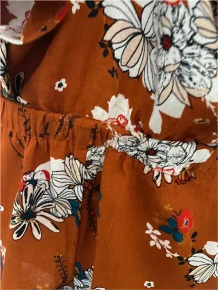 Combishort dos nu à volants rouille Kiabi - photo numéro 3