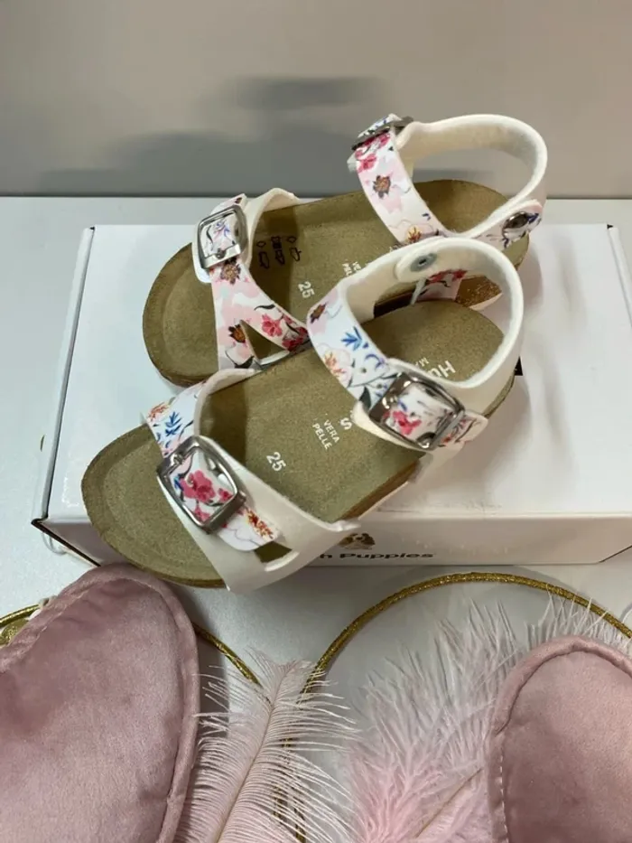 Sandales fleuries fille (neuf) - Taille 25 - photo numéro 3