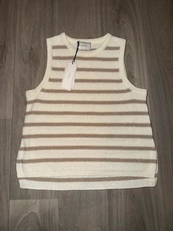 Pull sans manches rayé Naf Naf – taille XS / 34 – neuf avec étiquette