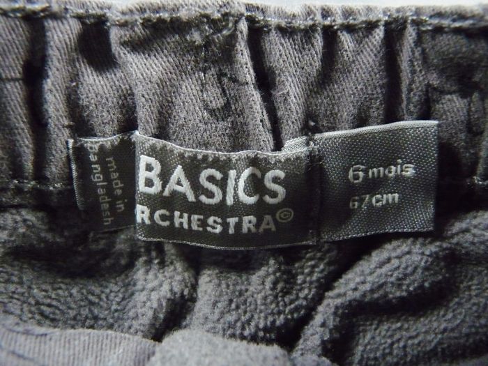 Pantalon toile gris lapin Orchestra 6 mois 67 cm fille - photo numéro 3
