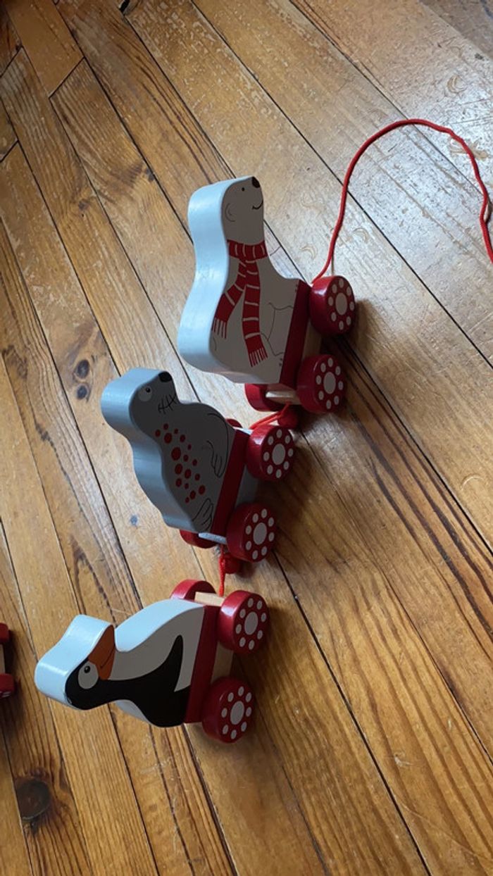 Lot de train animaux en bois - photo numéro 4