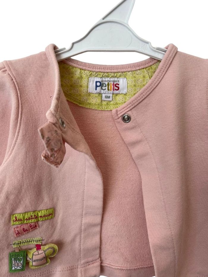 Cardigan rose pâle - La Compagnie des Petits 6 mois - photo numéro 2
